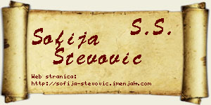 Sofija Stevović vizit kartica
